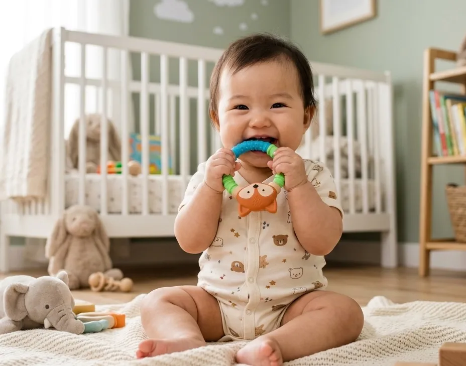Healthy Baby with Teething ring